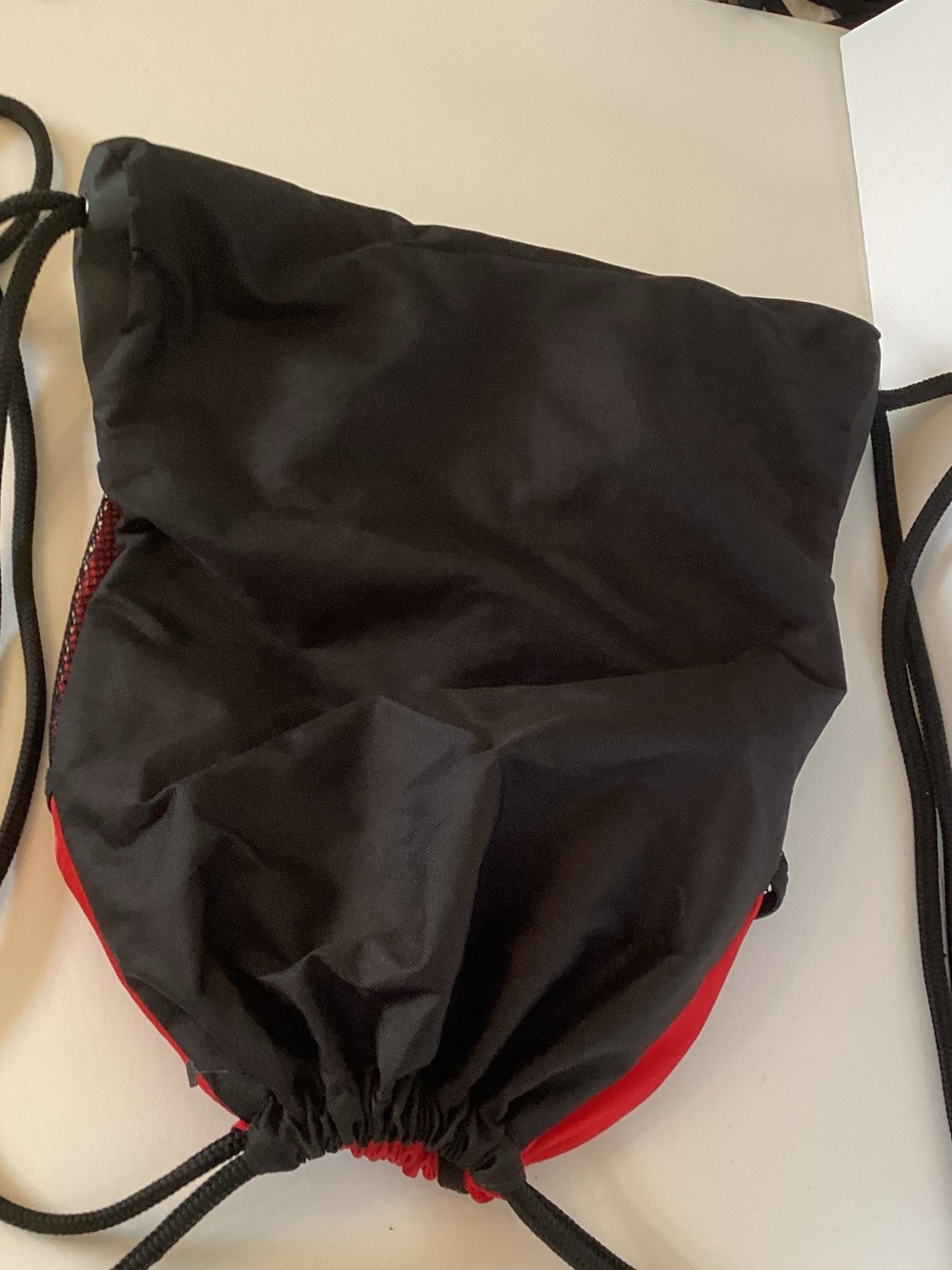 adidas Red and Black Drawstring Backpack with White Triple Stripes NWOT - Picture 3 of 3